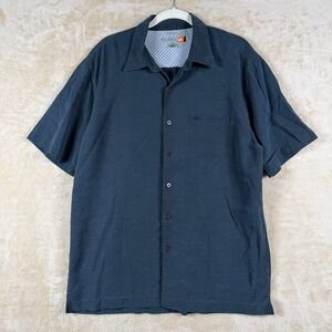 Quiksilver Men's Comfort‎ Fit Short Sleeve Button Up Shirt Size M Blue Resort
